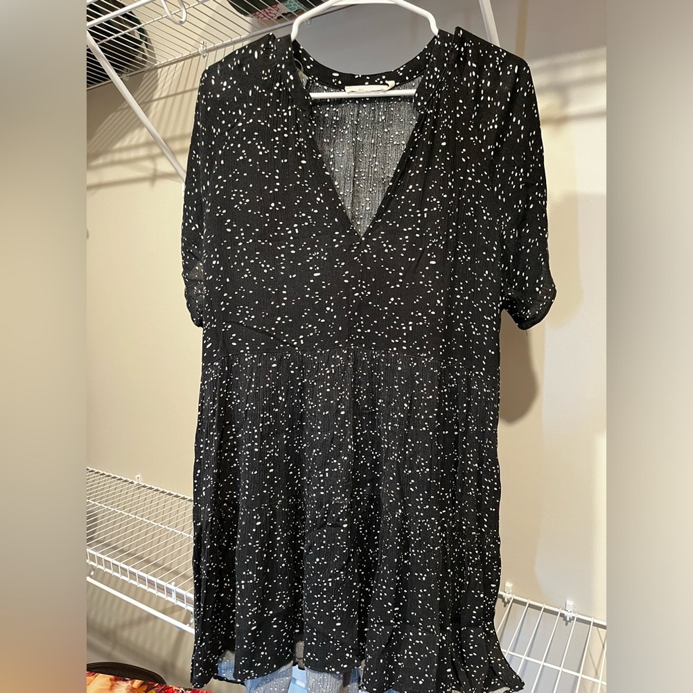 Black & white polka dot dress - size L